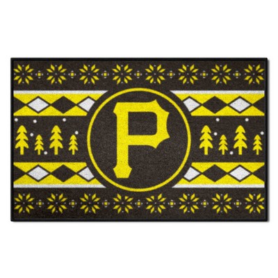 Fan Mats  LLC Pittsburgh Pirates Starter Mat Holiday Sweater Black