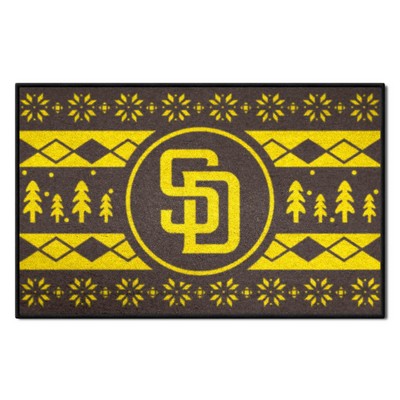 Fan Mats  LLC San Diego Padres Starter Mat Holiday Sweater Brown