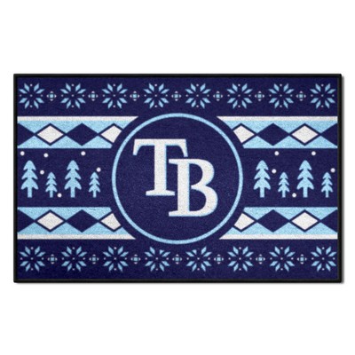 Fan Mats  LLC Tampa Bay Rays Starter Mat Holiday Sweater Navy