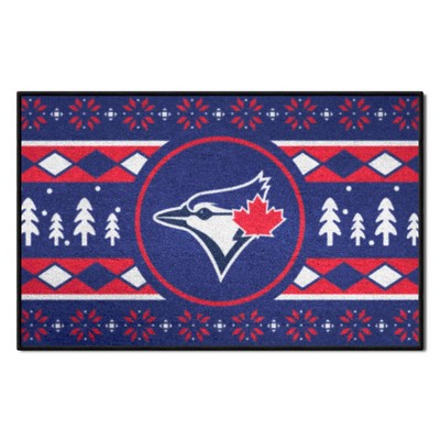 Fan Mats  LLC Toronto Blue Jays Starter Mat Holiday Sweater Blue