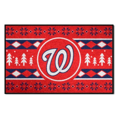 Fan Mats  LLC Washington Nationals Starter Mat Holiday Sweater Red