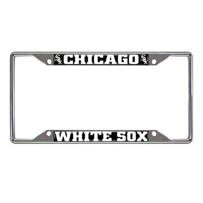 Fan Mats  LLC Chicago White Sox License Plate Frame Black