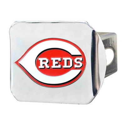 Fan Mats  LLC Cincinnati Reds Color Hitch Cover Chrome Chrome