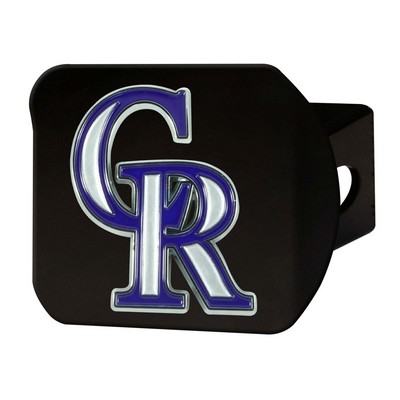 Fan Mats  LLC Colorado Rockies Color Hitch Cover Black Black