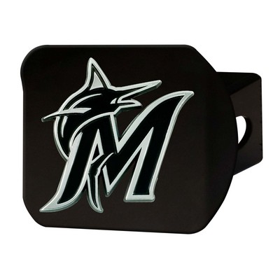 Fan Mats  LLC Miami Marlins Hitch Cover Black Black