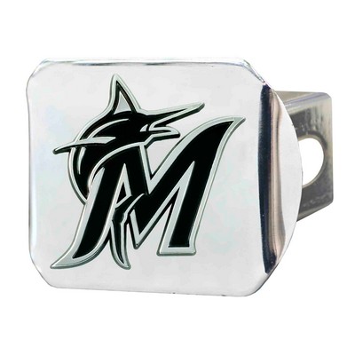 Fan Mats  LLC Miami Marlins Hitch Cover Chrome Chrome