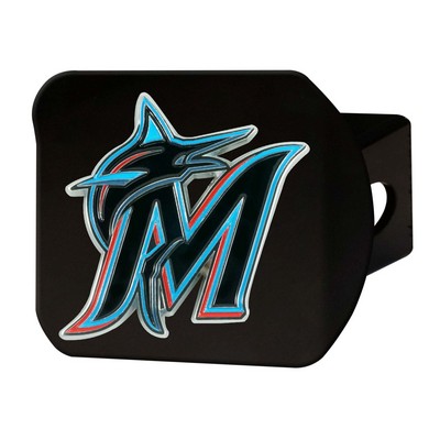 Fan Mats  LLC Miami Marlins Color Hitch Cover Black Black