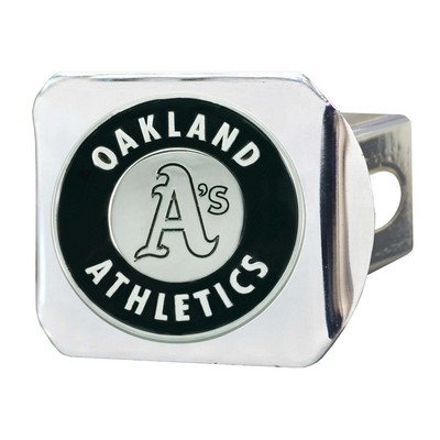 Fan Mats  LLC Oakland Athletics Hitch Cover Chrome Chrome