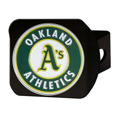 Fan Mats  LLC Oakland Athletics Color Hitch Cover Black Black