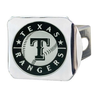 Fan Mats  LLC Texas Rangers Hitch Cover Chrome Chrome