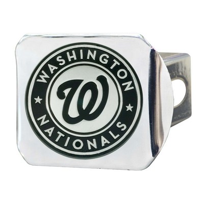 Fan Mats  LLC Washington Nationals Hitch Cover Chrome Chrome