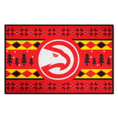 Fan Mats  LLC Atlanta Hawks Starter Mat Holiday Sweater Red