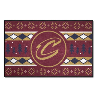 Fan Mats  LLC Cleveland Cavaliers Starter Mat Holiday Sweater Maroon