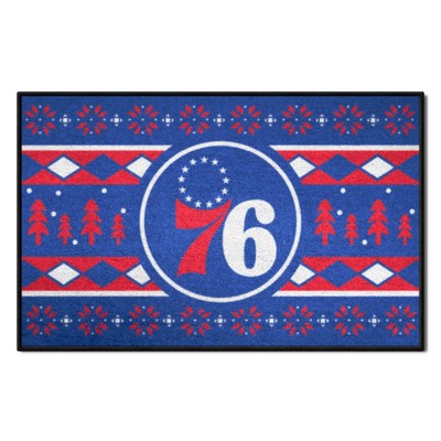 Fan Mats  LLC Philadelphia 76ers Starter Mat Holiday Sweater Blue