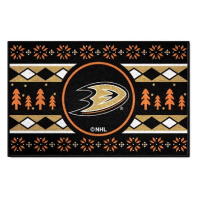 Fan Mats  LLC Anaheim Ducks Starter Mat Holiday Sweater Black