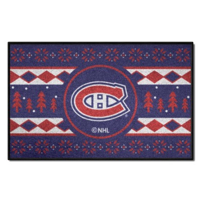 Fan Mats  LLC Montreal Canadiens Starter Mat Holiday Sweater Blue