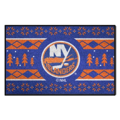 Fan Mats  LLC New York Islanders Starter Mat Holiday Sweater Blue