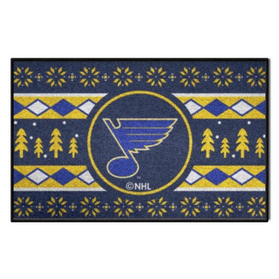 Fan Mats  LLC St. Louis Blues Starter Mat Holiday Sweater Royal