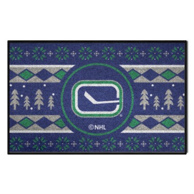 Fan Mats  LLC Vancouver Canucks Starter Mat Holiday Sweater Royal