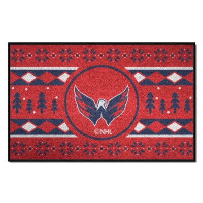 Fan Mats  LLC Washington Capitals Starter Mat Holiday Sweater Red