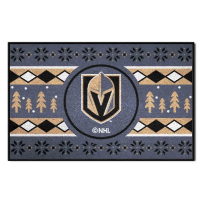 Fan Mats  LLC Vegas Golden Knights Starter Mat Holiday Sweater Gray