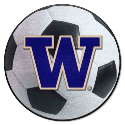 Fan Mats  LLC Washington Huskies Soccer Ball Mat White