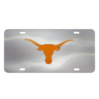 Fan Mats  LLC Texas Longhorns Diecast License Plate Stainless Steel