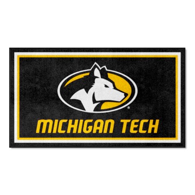 Fan Mats  LLC Michigan Tech Huskies 3x5 Rug Black