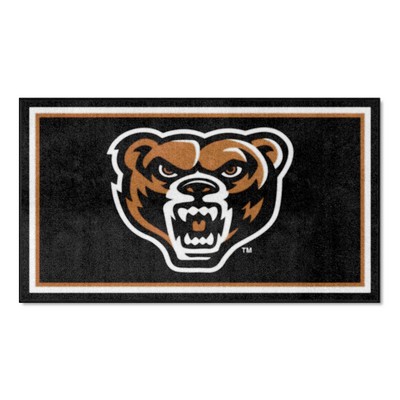 Fan Mats  LLC Oakland Golden Grizzlies 3x5 Rug Black