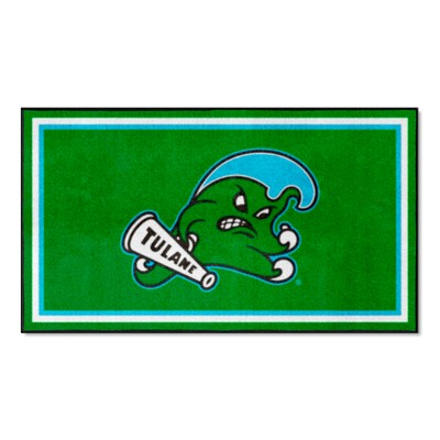 Fan Mats  LLC Tulane Green Wave 3x5 Rug Green