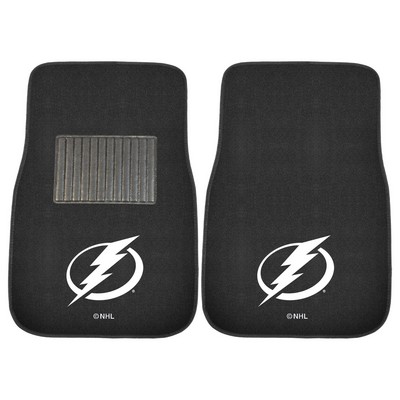 Fan Mats  LLC Tampa Bay Lightning 2-pc Embroidered Car Mat Set Black