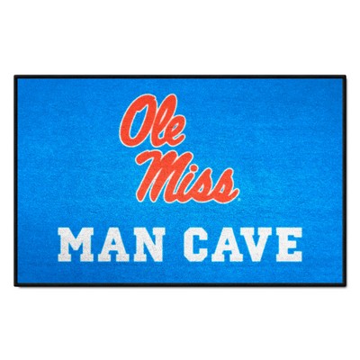 Fan Mats  LLC Ole Miss Rebels Starter Mat Man Cave Light Blue