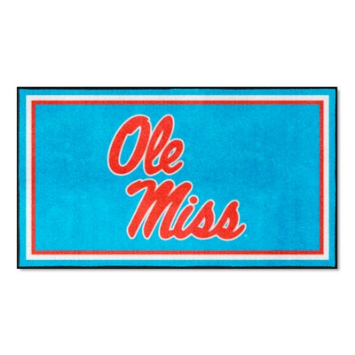 Fan Mats  LLC Ole Miss Rebels 3x5 Rug Light Blue