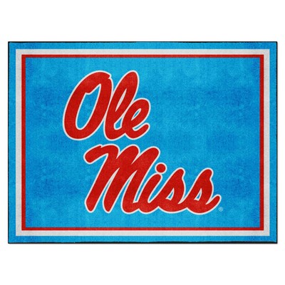 Fan Mats  LLC Ole Miss Rebels 8x10 Rug Light Blue