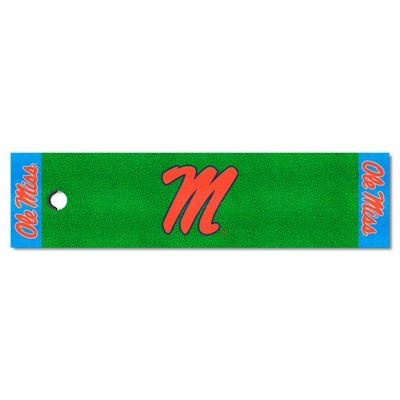 Fan Mats  LLC Ole Miss Rebels Putting Green Mat Light Blue