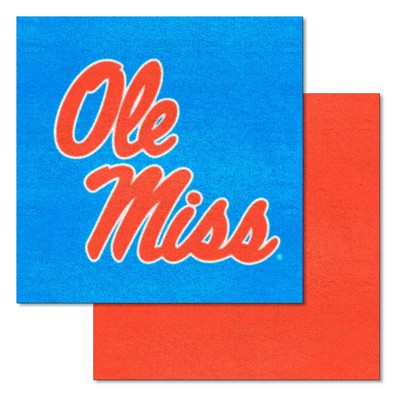 Fan Mats  LLC Ole Miss Rebels Team Carpet Tiles Light Blue