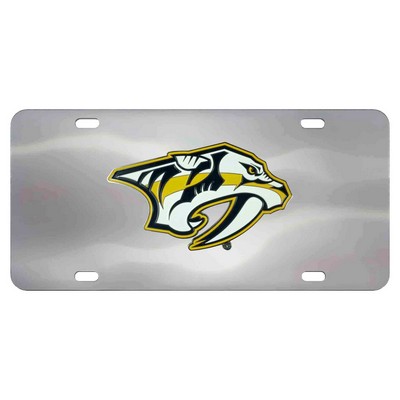 Fan Mats  LLC Nashville Predators Diecast License Plate Stainless Steel