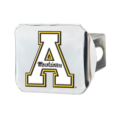 Fan Mats  LLC Appalachian State Mountaineers Color Hitch Cover Chrome White