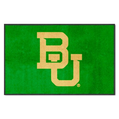 Fan Mats  LLC Baylor Bears 4x6 Logo Mat Landscape Green