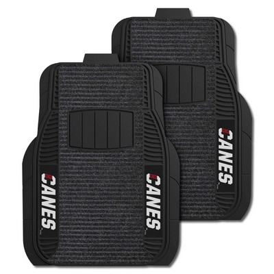 Fan Mats  LLC Carolina Hurricanes 2-pc Deluxe Car Mat Set Black