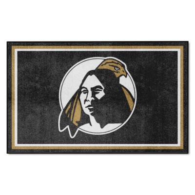 Fan Mats  LLC UNC Pembroke Braves 4x6 Rug Black