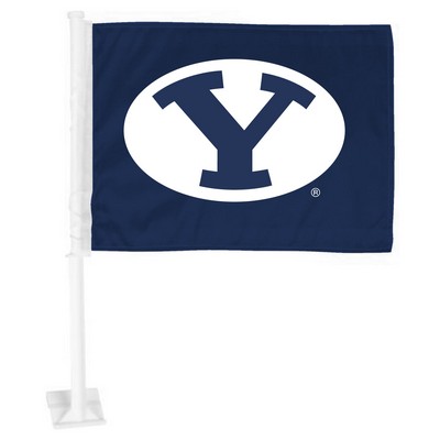 Fan Mats  LLC BYU Cougars Car Flag Navy