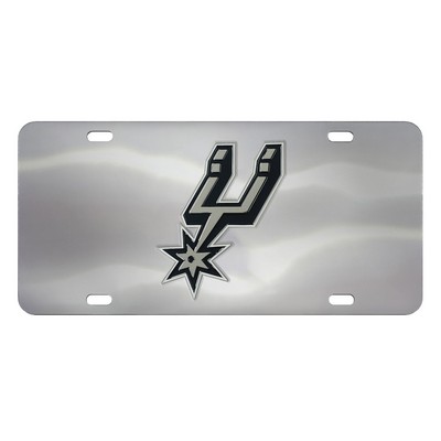 Fan Mats  LLC San Antonio Spurs Diecast License Plate Stainless Steel