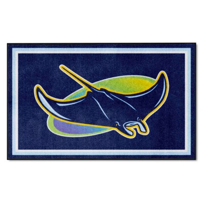 Fan Mats  LLC Tampa Bay Rays 4x6 Rug Navy