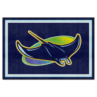 Fan Mats  LLC Tampa Bay Rays 5x8 Rug Navy