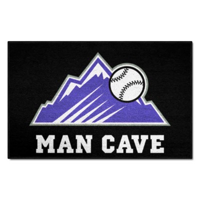 Fan Mats  LLC Colorado Rockies Starter Mat Man Cave Black