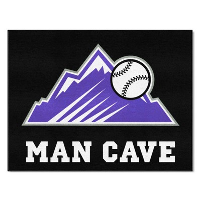 Fan Mats  LLC Colorado Rockies All-Star Mat Man Cave Black