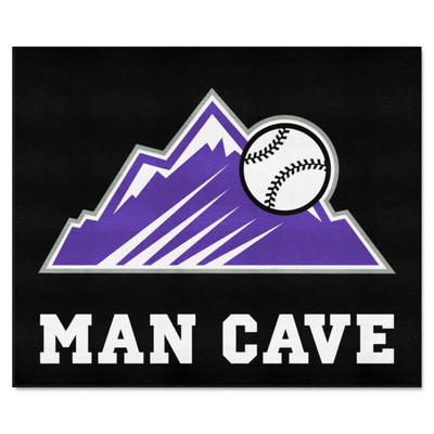 Fan Mats  LLC Colorado Rockies Tailgater Mat Man Cave Black