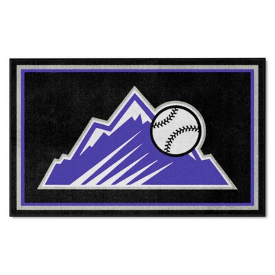 Fan Mats  LLC Colorado Rockies 4x6 Rug Black