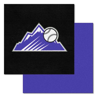 Fan Mats  LLC Colorado Rockies Team Carpet Tiles Black